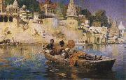 Edwin Lord Weeks The Last Voyage-A Souvenir of the Ganges, Benares. Germany oil painting artist